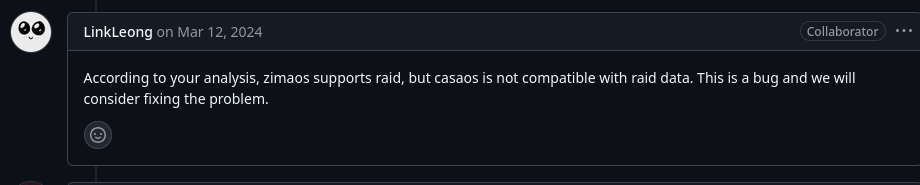 ZimaOS Issue